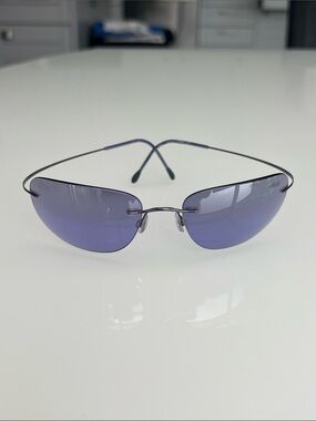 Silhouette Rimless Men's Sunglasses with Violet Lenses